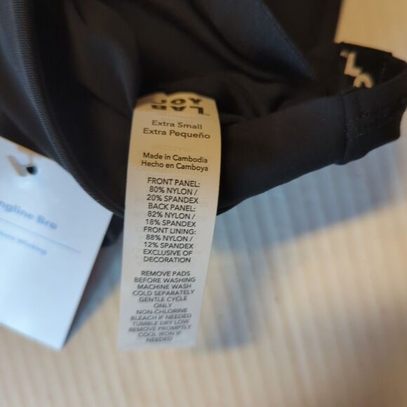 Joy Lab Sports Bra Womens XS Black Longline Mesh Back Active Workout - Picture 4 of 6